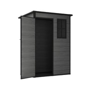 Grey Wood Grain Plastic Garden Shed 6x8 6x6 5x3 Outdoor Tool Bike Storage House