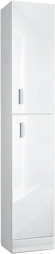 190cm High Gloss Slimline Bathroom Tallboy Free Standing Cabinet Tall Storage