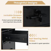 File Cabinet Mobile Lateral Filing Storage Organizer-Black