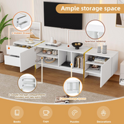 Modern White TV Unit for TVs up to 85