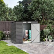 6x4ft Outdoor Storage Garden Sheds Sloped Roof Tool Utility House W/ Door & Vent