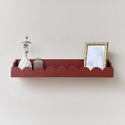 Oxblood Dark Red Scalloped Wall Storage Shelf - 61cm wall storage shelving decor