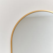 Gold Oval Framed Wall Mirror 140cm x 40cm thin framed minimal modern decor