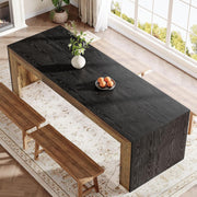 78.7-Inch Rectangular Dining Table Modern Kitchen Table with Wooden Tabletop