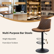 4PCS Swivel Bar Stools Velvet/Faux Suede Breakfast Adjustable Height Bar Chair