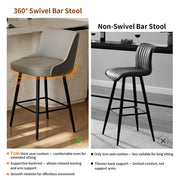 360° Rotating Breakfast Bar Stools High Tufted Back Lion Knocker w/ Footrest
