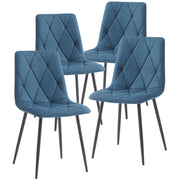 4X Dining Chairs Set Faux Suede Leather Padded Seat Metal Legs Kitchen Office