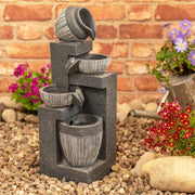 Water Fountain Feature Solar Powered Garden Ornament LED Outdoor Statue Lights
