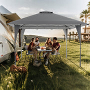 Outdoor Easy Setup Gazebo 395 x 395 cm Pop up Canopy Tent-Grey