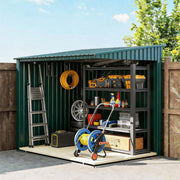 Metal Garden Shed 6 X 4ft Outdoor Yard Storage Tool House Slide Door &VENT GREEN