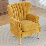 Accent Chair Upholstered Chenille Wingback Armchair Single Sofa Lounge with Stud