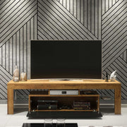 TV Unit TV Stand Cabinet Sideboard Storage Oak Black Matt Media Console 160cm