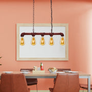 5 Light Kitchen Island Pendant Linear Farmhouse Modern Pipe Lamp Lighting