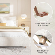 4ft6 Double Bed Frame Ottoman Hydraulic Storage Cushion Headboard White Upholste