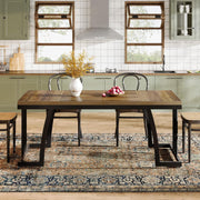 Rectangular Dining Table for 6 Seater, 160cm Farmhouse Wood Kitchen Dinner Table
