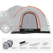 SUV Camping Tent 8'-8' Tent Attachment Sun Shade Car Rear Rainfly with Carry Bag
