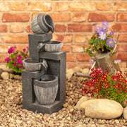 Water Fountain Feature Solar Powered Garden Ornament LED Outdoor Statue Lights