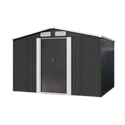 6x8 FT Peak Roof Steel Storage Shed, Pre-drilled Steel Panels, Outdoor Tool Shed