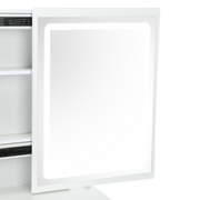 Large Vanity Desk with Mirror and LED Light Makeup Desk with Drawers and Kjzkusw