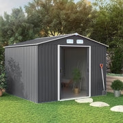 8 X 8FT Metal Shed Garden Storage Tool Bike Motorcycle shed With Free Foundation