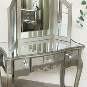 Mirrored console dressing table 3 way triple tabletop vanity mirror French chic