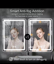 LED Lighted Anti-Fog Touch Dimmable Bathroom Mirror 50x70cm Wall Mounted