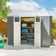 8 x 4 ft Garden Storage Shed, Outdoor Metal Shed Refurbished