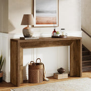 55 Inch Farmhouse Console Table, Narrow Wooden Entryway Sofa Table for Hallway