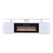 70Inch TV Stand Cabinet High Gloss Electric Fireplace Unit with 12 Colour Flame