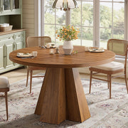 46.46-Inch Round Dining Table Modern Wooden Circle Kitchen Table for 2-4 People