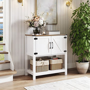 White Sideboard Cabinet Modern Farmhouse Storage Cabinet for Kitchen Dining Room