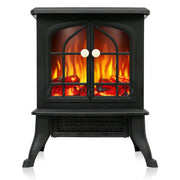 Electric Fireplace Log Burning Flame Effect Stove Fire Heater Black 750/2000W UK