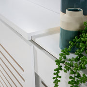 Extending Radiator Cover Adjustable White Wooden MDF Wall Cabinet Slatted Grill