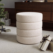 Round Footstool Teddy Dressing Table Stool Vanity Chair for Bedroom Living Room