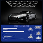 14 Hexagon LED Lighting Detailing Garage Workshop Retail Car Showroom UK
