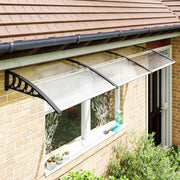 Door Canopy Outdoor Awning Rain Shelter for Window Porch 303x96 Clear