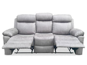 Brand New 3 Seater plus 2 Seater Recliner Sofa set Leather Suede Fabric Grey