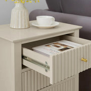 Pair of 3 Drawer Bedside Tables Hales Taupe Range Bedroom Furniture Set