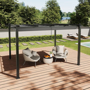 4X3M Heavy Duty Metal Pergola with Retractable Roof Outdoor Garden Gazebo Canopy