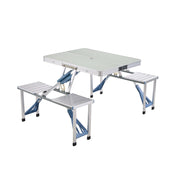 Lightweight Folding Picnic Table Set with 4 Chairs Self-Packing Easy Storage