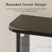 Small Rounded Display Cabinet with Glass Doors & RGB Lights for Action Figures