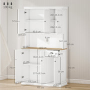 Kitchen Cupboard Storage Cabinet with Adjustable Shelves, White