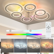 Smart Ceiling Fan with Lights Reversible Dimmable LED Ceiling Light Fan & Remote