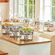 WILPREP 6 Pack 5L Chafer Chafing Dish Set Stainless Steel Bain Marie Food Warmer