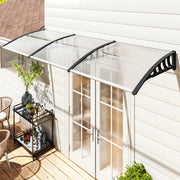 Door Canopy Outdoor Awning Rain Shelter for Window Porch 303x96 Clear