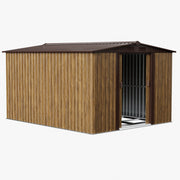 10X8FT Metal Garden Storage Shed Waterproof Shed w/ Sliding Door Free Foundation