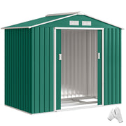 7 x 4ft Garden Shed Storage with Foundation Kit and Vents, Green