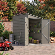 4.6 x 9 FT Metal Outdoor Storage Shed Lockable Double Door Steel Garden House