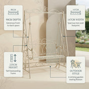 Cream Metal Swing Chair Garden Hammock 2 Seater Patio Bench