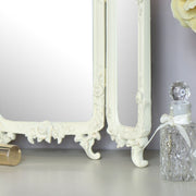 Small cream rose triple mirror bedroom vanity dressing table shabby French chic